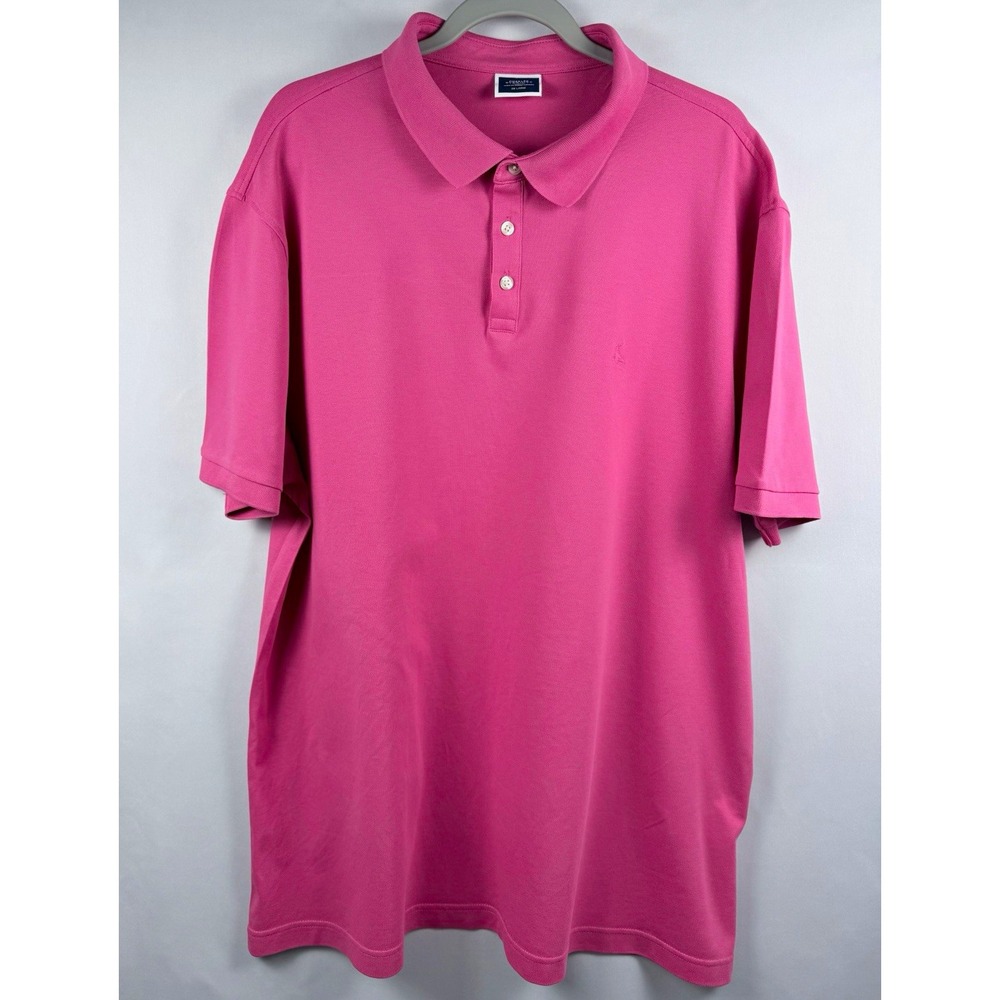 Charles Tyrwhitt Men's 2XL Pink Pique Polo Shirt Short Sleeve Golf Preppy
